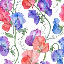 Sweet Pea Flowers! 100% Cotton Fabric NEW Design Metres/Fat/Long Quarters Quilt