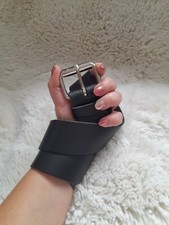 Spanking Belt Real Black Leather Fetish Bondage Adult Corporal Punishment BDSM