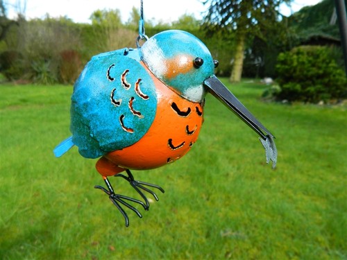 Metal kingfisher garden - metal,