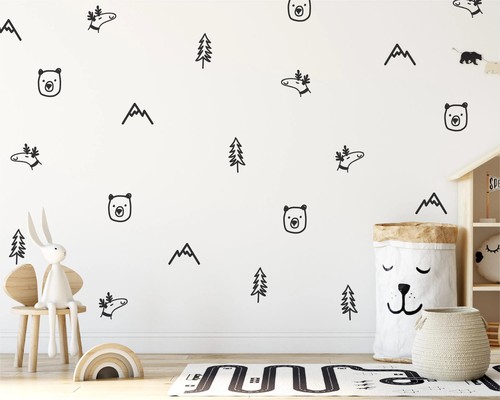 Mountains woodland pattern - woodland,