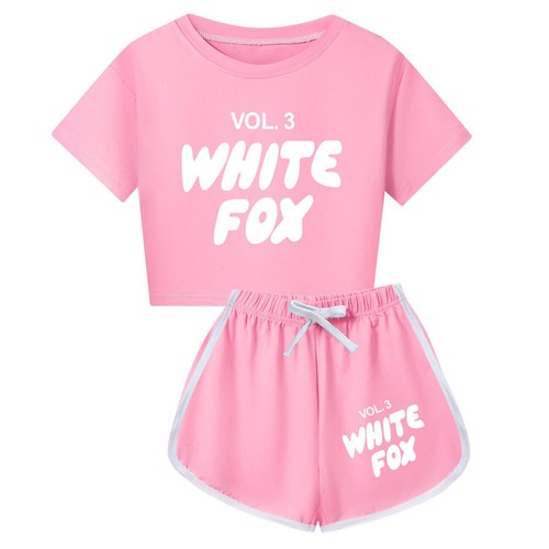Kids girls white print logo - girls,