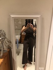 zara khaki  Backless jumpsuit Size S