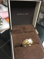 9ct Yellow Gold Gents 0.9ct Moissanite Diamond Gypsy Ring Size Z - £595