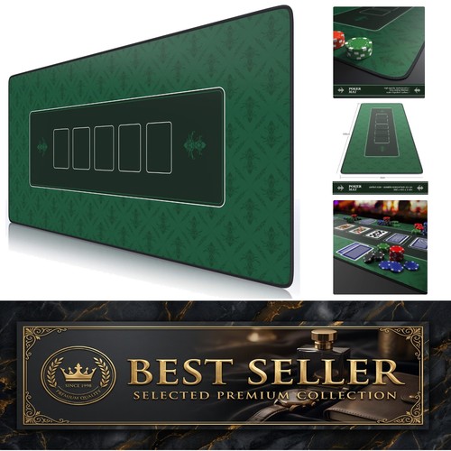 Xxl poker mat 900x400mm - 900x400mm,