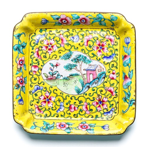 Chinese saucer enamel painted - chinese,