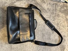 Ted Baker Men's Leather Satchel/briefcase Bag - Black With Dark Blue Trim