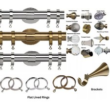 35mm METAL CURTAIN POLE SET