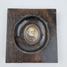 Antique 18th Century Portrait Miniature Gentleman In Wig Prussian School