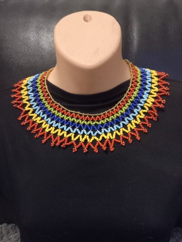 Zulu glass beaded collar - zulu,