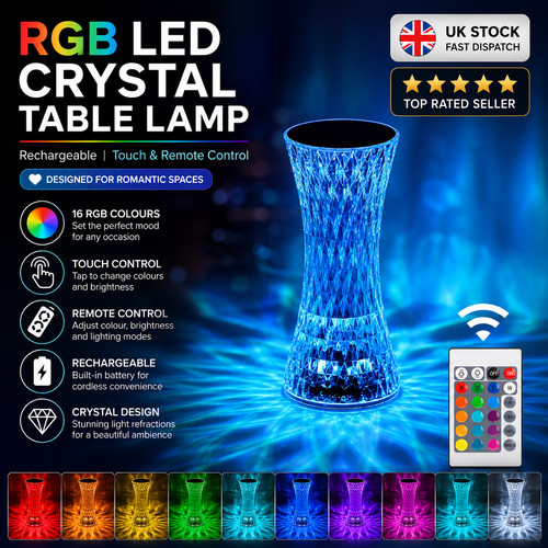 Rechargeable rgb led - rechargeable, crystal