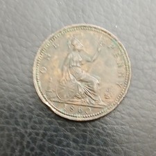 1860 Victorian Bun Head One Penny Coin,