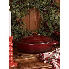 Burgundy Cast Iron Shallow