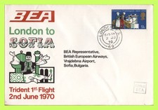 G.B. 1970 BEA Trident First Flight London to Sofia, Bulgaria Cover