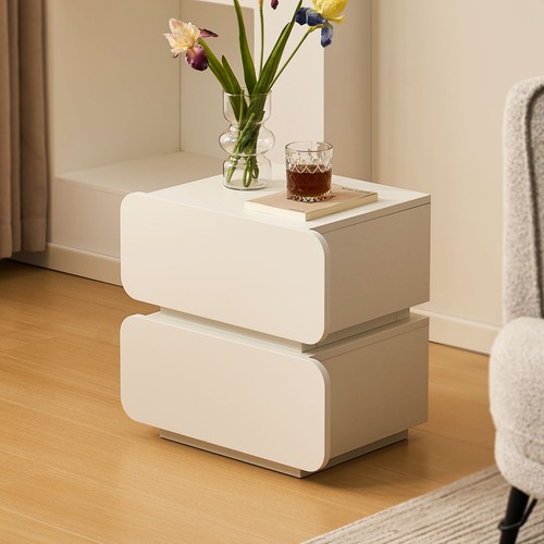 White bedside table cabinet - bedside,