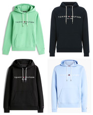 Tommy Hilfiger Hoodie Mens Est.1985 Embroidered Logo Pullover Sweatshirt Jumper
