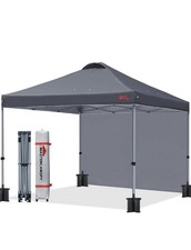 MASTERCANOPY Durable Ez Pop-up Gazebo Tent with 1 Sidewall (3x3M,Dark Grey)