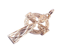Pendant Celtic cross 9 carat yellow gold hallmarked 24mm  height
