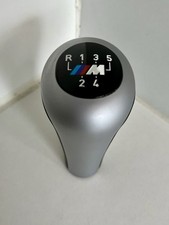 BMW E46 GENUINE M SPORT LEATHER & BRUSHED CHROME 5 SPEED GEAR KNOB