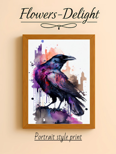 Raven bird print poster - raven,