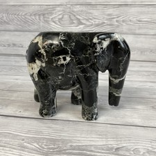 Black Marble Carved Elephant