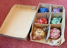 6 Kugel Style Christmas Berries Ornament Mercury Glass Beautiful in original box