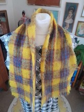 Vintage Mustard Blue Mohair