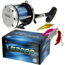 Sea Fishing Multiplier Reel with 20lb Blue Sea Line LS3000 Sea Boat Pier Fishing