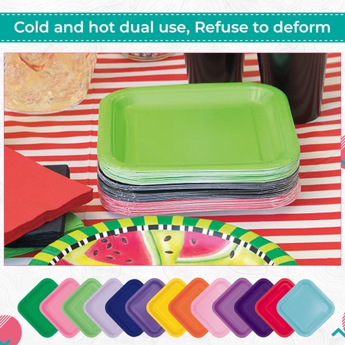 Disposable paper plates 9 - disposable, 9"