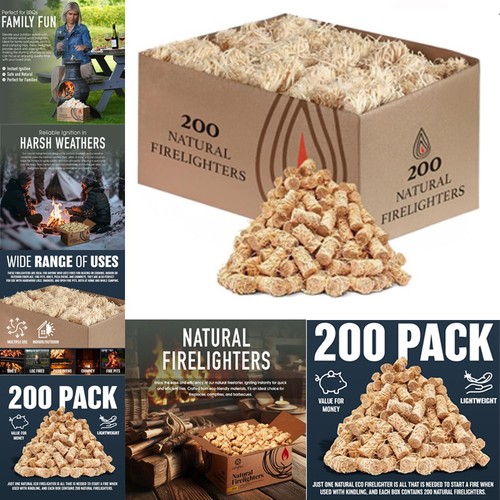 200 pack natural firelighters - 200,