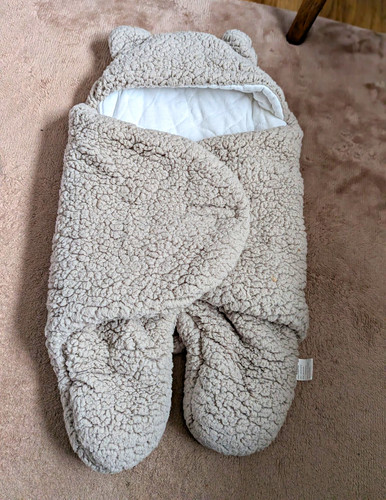Beige white fleece baby - white,