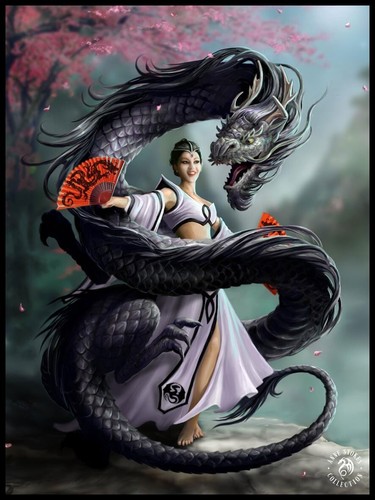 Black framed anne stokes - anne, art