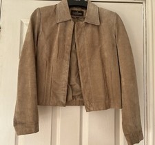 Naf Naf Leather Jacket Small Beige