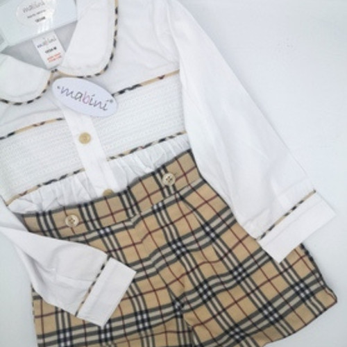Boys shorts set with smocked