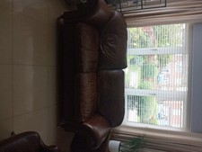 3 seater brown leather sofa used. Brilliant condition. Has all relevant tags
