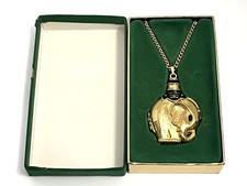 Vintage 1970s Revlon MOON DROPS Rajah’s Elephant Solid Perfume Compact Locket