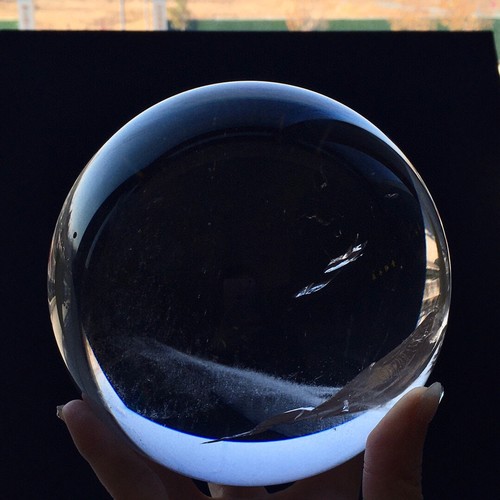Clear quartz sphere - quartz, negative