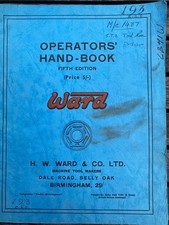 Operators' Hand-Book Ward Capstan Lathe & Turret Lathe Fifth Edition