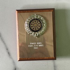Wooden Darts Trophy With Metal Plaque