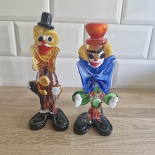 Two Vintage Murano Glass Clown