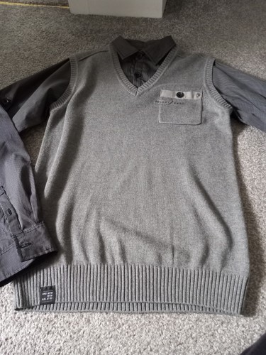 Mock shirt sweater jumper vest - mock,