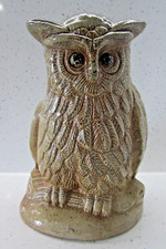 LARGE OWL STATUE Salt Glazed