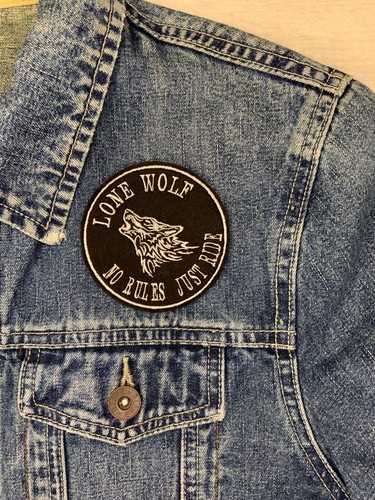 Lone wolf embroidered patch - lone,