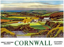 TU81 Vintage GWR Cornwall Southern Railway Travel Poster Re-Print A2 A3