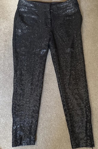 Black sequin trousers - trousers, 12