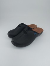 Fly Flot Ladies Soft Blak Leather Anti-shock Comfort Mules Clogs UK 6 Made Italy