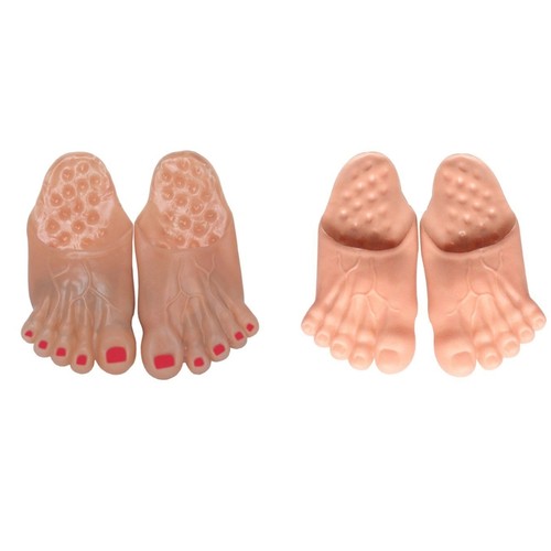 Bare feet slippers funny giant - slippers,