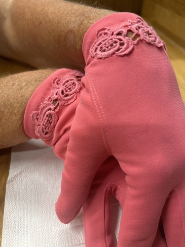 Vintage fuchsia nylon - vintage, gloves