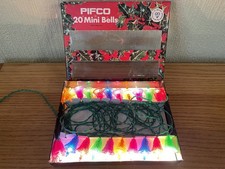 PIFCO 20 MINI BELLS - VINTAGE 1970'S CHRISTMAS TREE LIGHTS IN FULL WORKING ORDER