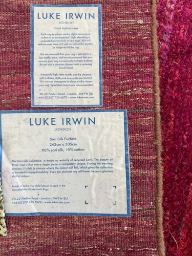 Fuschia silk rug 243cm - fuschia, x