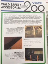  Volvo 200 child safety accessories leaflet 1970’s